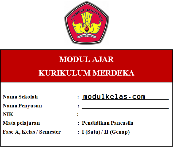 Modul Ajar Pendidikan Pancasila Kelas 1 Kurikulum Merdeka