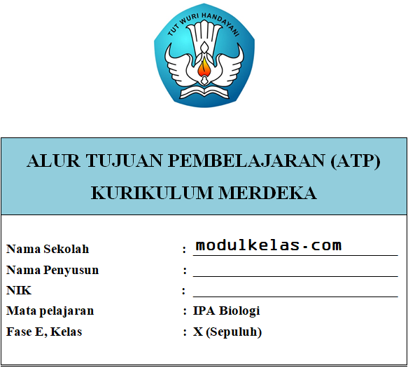 ATP (Alur Tujuan Pembelajaran) Biologi Kelas 10 Fase E Kurikulum Merdeka