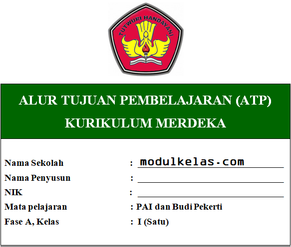 ATP PAI dan Budi Pekerti Kelas 1 Fase A Kurikulum Merdeka