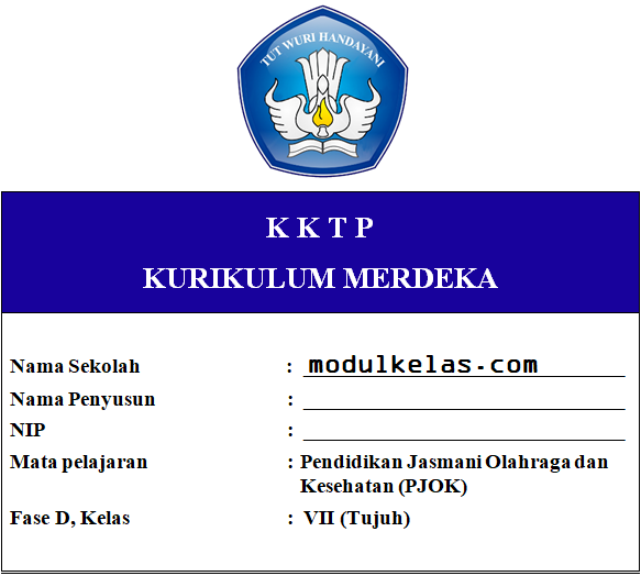 KKTP PJOK Kelas 7 SMP/MTs Fase D Kurikulum Merdeka