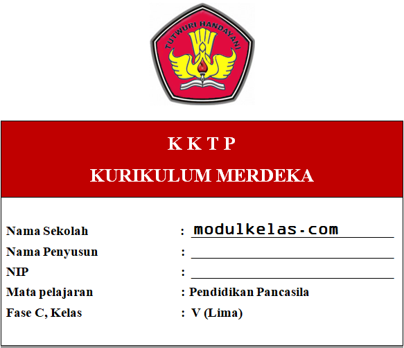 KKTP Pendidikan Pancasila Kelas 5 SD/MI Fase C Kurikulum Merdeka