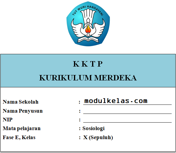 KKTP Sosiologi Kelas 10 SMA/MA Fase E Kurikulum Merdeka