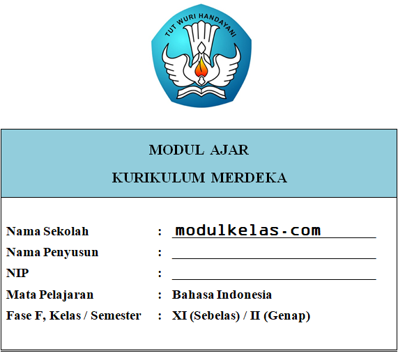 Modul Ajar Kurikulum Merdeka Bahasa Indonesia Kelas 11