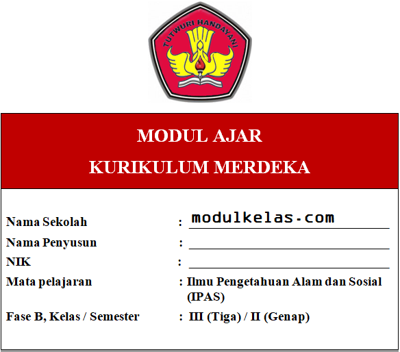 Modul Ajar IPAS Kelas 3 SD/MI Fase B Kurikulum Merdeka