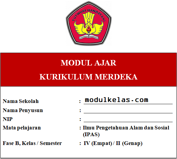 Modul Ajar Kurikulum Merdeka IPAS Kelas 4 SD/MI Fase B