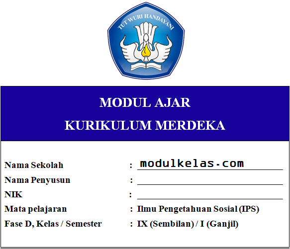 Modul Ajar IPS Kelas 9 SMP/MTs Fase D Kurikulum Merdeka