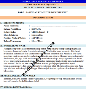 Modul Ajar Informatika Kelas 8 Fase D Kurikulum Merdeka Modul Kelas