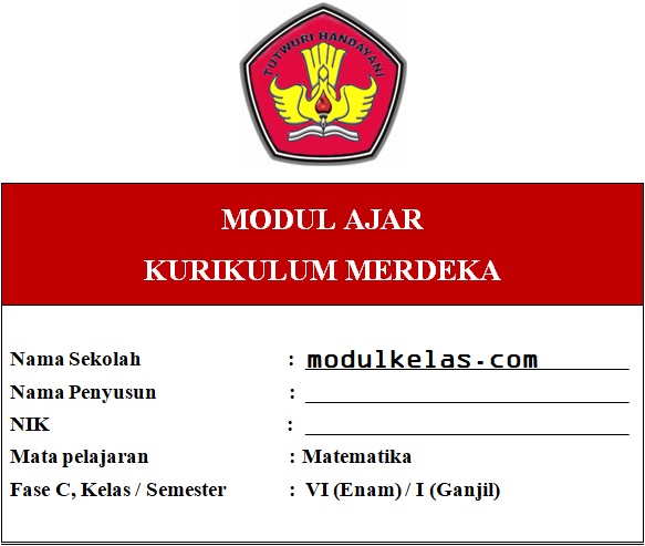 Modul Ajar Matematika Kelas 6 SD/MI Fase C Kurikulum Merdeka