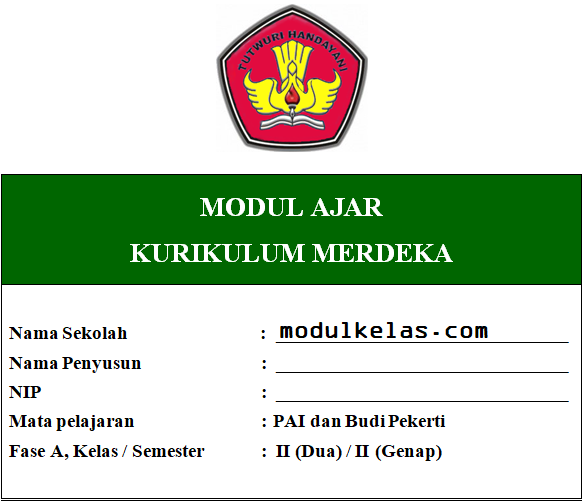 Modul Ajar Kurikulum Merdeka PAI dan Budi Pekerti Kelas 2