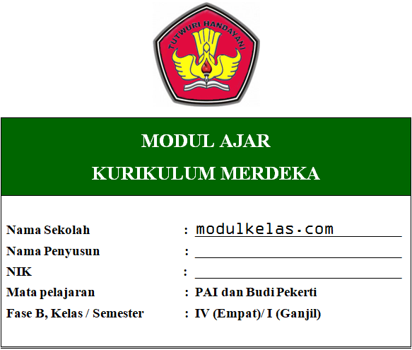 Modul Ajar PAI dan Budi Pekerti Kelas 4 Kurikulum Merdeka