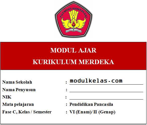 Modul Ajar Pendidikan Pancasila Kelas 6 Kurikulum Merdeka