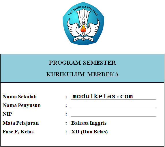 Prosem Bahasa Inggris Kelas 12 Fase F Kurikulum Merdeka