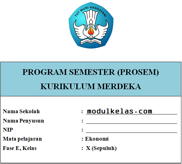 Program Semester (Prosem) Ekonomi Kelas 10 Kurikulum Merdeka