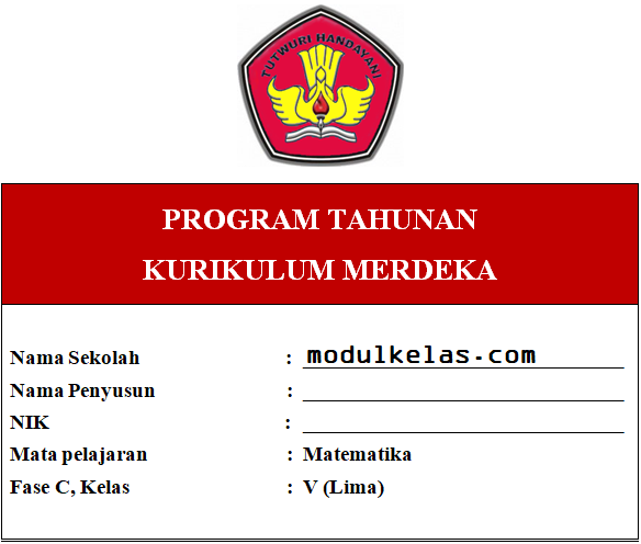 Program Tahunan (Prota) Matematika Kelas 5 Kurikulum Merdeka