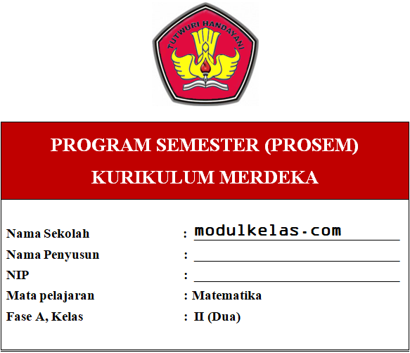 Program Semester Matematika Kelas 2 Fase A Kurikulum Merdeka