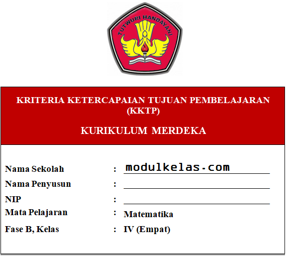 KKTP Matematika Kelas 4 SD/MI Fase B Kurikulum Merdeka