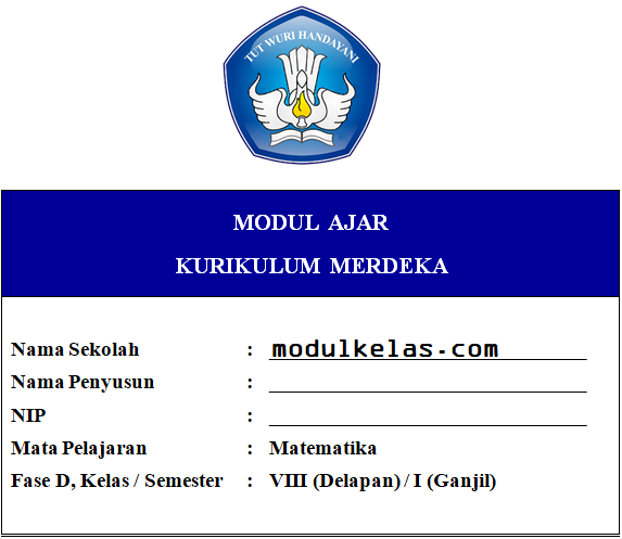 Modul Ajar Kurikulum Merdeka Kelas 8 Matematika Fase D