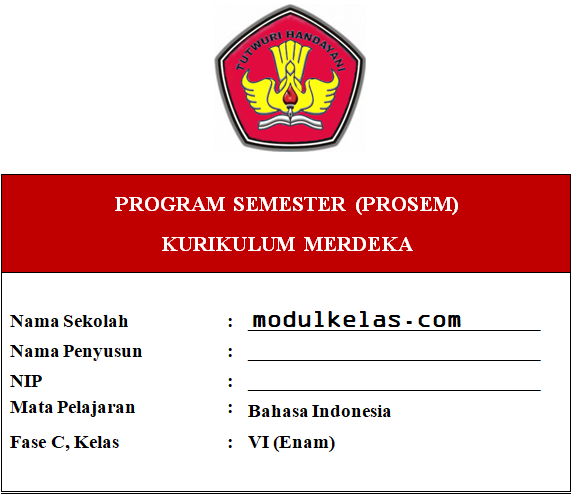 Prosem Bahasa Indonesia Kelas 6 Fase C Kurikulum Merdeka