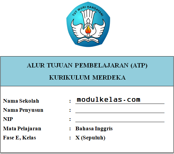ATP Bahasa Inggris Kelas 10 Fase E Kurikulum Merdeka