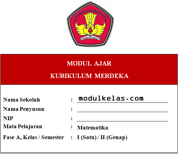Modul Ajar Kurikulum Merdeka Matematika Kelas 1 SD/MI Fase A