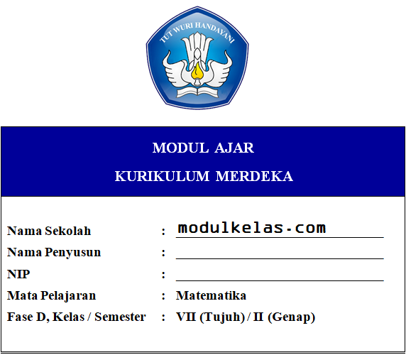 Modul Ajar Kurikulum Merdeka Matematika Kelas 7 Fase D