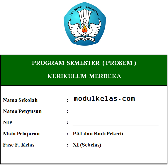 Prosem PAI dan Budi Pekerti Kelas 11 Kurikulum Merdeka