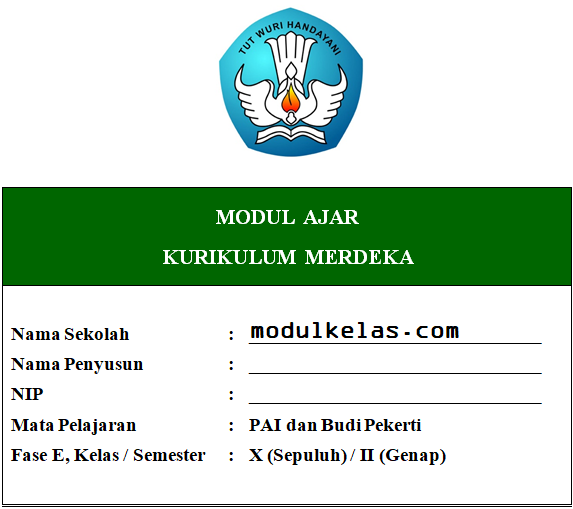 Modul Ajar Kurikulum Merdeka PAI dan Budi Pekerti Kelas 10