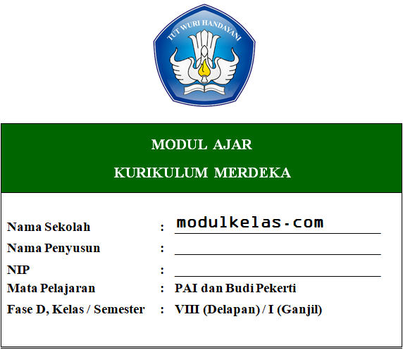 Modul Ajar Kurikulum Merdeka PAI dan Budi Pekerti Kelas 8