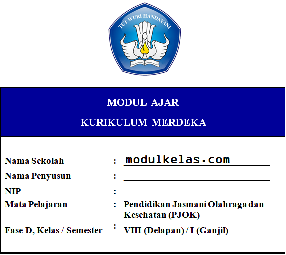 Modul Ajar Kurikulum Merdeka PJOK Kelas 8 SMP/MTs Fase D