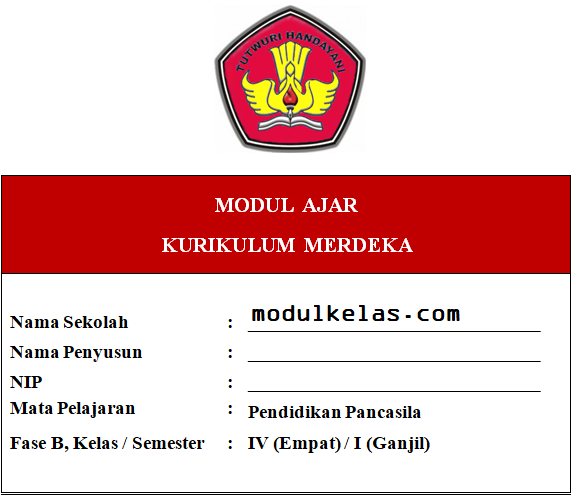 Modul Ajar Kurikulum Merdeka Pendidikan Pancasila Kelas 4
