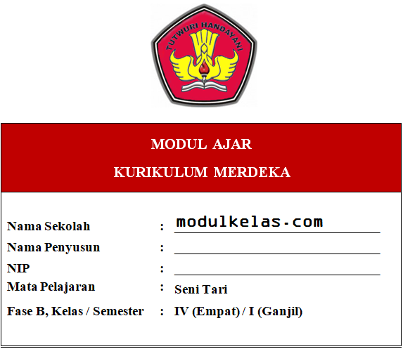 Modul Ajar Kurikulum Merdeka Seni Tari Kelas 4 SD/MI Fase B