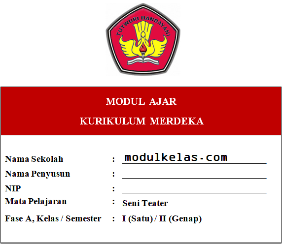 Modul Ajar Kurikulum Merdeka Seni Teater Kelas 1 Fase A