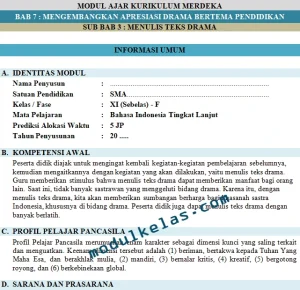 Modul Ajar Bahasa Indonesia Tingkat Lanjut Kelas 11 Fase F Kurikulum Merdeka