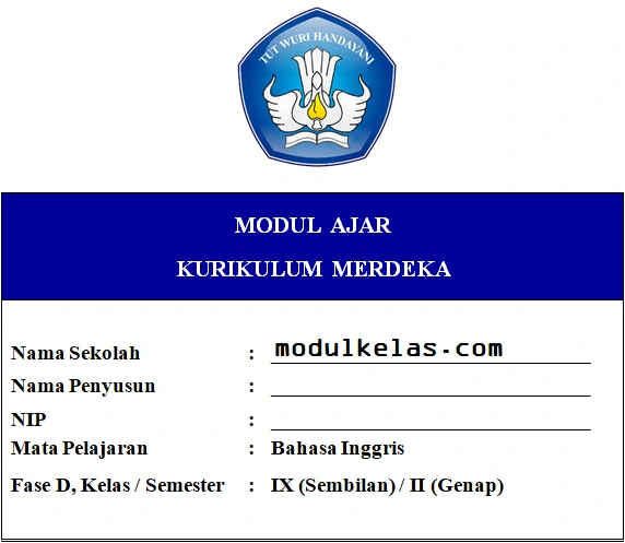 Modul Ajar Bahasa Inggris Kelas 9 SMP/MTs Kurikulum Merdeka