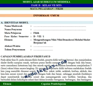 Modul Ajar Fikih Kelas 7 Fase D Kurikulum Merdeka