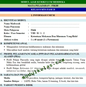 Modul Ajar Kurikulum Merdeka Fikih Kelas 8 MTs Fase D