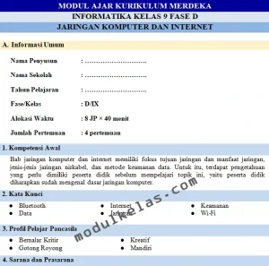 Modul Ajar Informatika Kelas 9 Fase D Kurikulum Merdeka