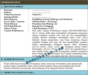 Modul Ajar Kurikulum Merdeka PJOK Kelas 12 SMA Fase F