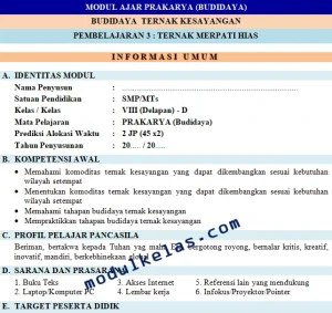 Modul Ajar Prakarya Budidaya Kelas 8 Fase D Kurikulum Merdeka