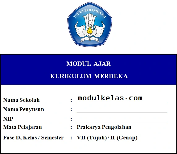 Modul Ajar Prakarya Pengolahan Kelas 7 Kurikulum Merdeka