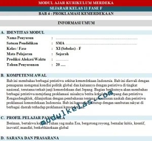 Modul Ajar Sejarah Kelas 11 SMA Fase F Kurikulum Merdeka