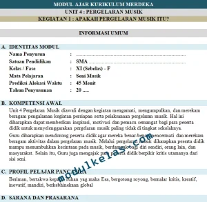 Modul Ajar Seni Musik Kelas 11 Fase F Kurikulum Merdeka