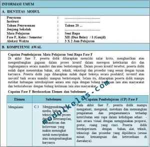 Modul Ajar Seni Rupa Kelas 12 Fase F Kurikulum Merdeka