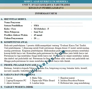 Modul Ajar Kurikulum Merdeka Seni Tari Kelas 11 SMA Fase F