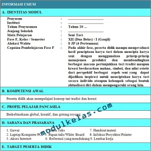 Modul Ajar Seni Tari Kelas 12 Fase F Kurikulum Merdeka