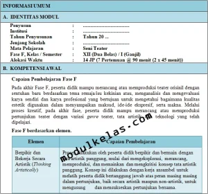 Modul ajar Seni Teater kelas 12 SMA fase F kurikulum merdeka
