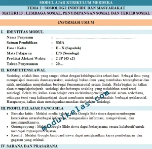 Modul Ajar Kurikulum Merdeka Sosiologi Kelas 10 SMA/MA Fase E