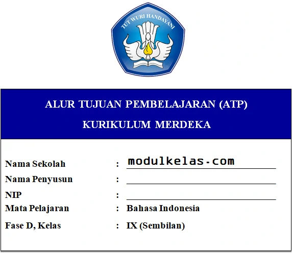 ATP Bahasa Indonesia Kelas 9 Fase D Kurikulum Merdeka