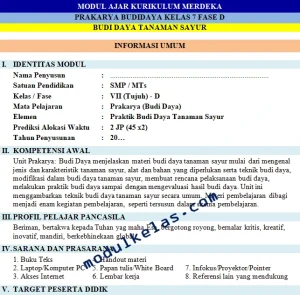 Modul Ajar Prakarya Budidaya Kelas 7 Fase D Kurikulum Merdeka