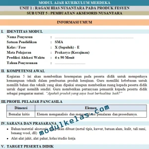 Modul Ajar Prakarya Kerajinan Kelas 10 Fase E Kurikulum Merdeka